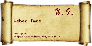 Wéber Imre névjegykártya